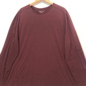 SWISS TECH 3XL Merlot Long Sleeve Crew Neck Athletic T‎ Shirt Mens